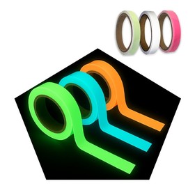 WinJapan Glow in the Dark Tape, Width 0.6 inches (15 mm) x 16.4 ft (5 m) (3 Colors, Width 0.6 inches (15 mm)