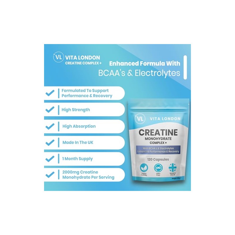Creatine Monohydrate Complex + BCAA's & Electrolytes | 240 Vegan