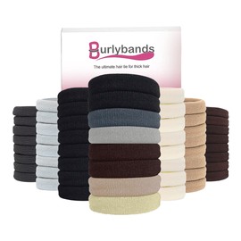 Burlybands Corbatas grandes para cabello grueso, pesado o rizado. Coleteros para coletas sin costuras, antideslizantes, no se dañan, para deportes (paquete multicolor)