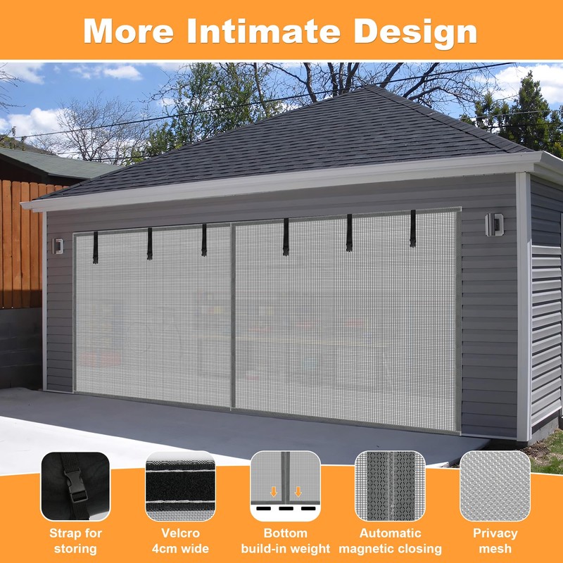 Privacy Garage Door Screen Blackout for 1 Car Garage-9x7FT Privacy