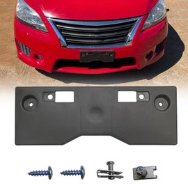 GZVKE Front License Plate Frame Mounting Bracket Tag Holder Textured Black Fits for Nissan Sentra 2013 2014 2015 Replace NI1068116 962103SH0A