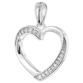 trendor Damen-Halskette mit Zirkonia Herz-Anhänger 925 Silber 28420-40 40 cm