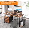 Furologee Computer Desk with Drawer and Power Outlets, 47" Office