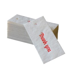 BAY LETTERPRESS Thank You Tags, Typography, Wrapping, Wedding, Petite Gift, 0.9 x 2.1 inches (24 x 54 mm), 50 Sheets