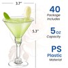 CALBODE 40 Pack Plastic Martini Glasses 5 Oz Disposable Cocktail