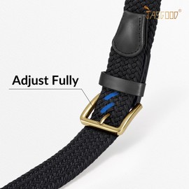 JASGOOD Braided Belt Women Stretch Woven Belts for Golf Elastic Casual 1 3/8" Jeans Shorts Pants