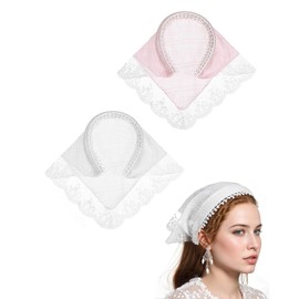JUKOTA 2 Stück Haarreifen Damen Boho Stirnbänder Dreieck Kopftücher Bandanas Turban Krawatte Haarbänder Vintage Schnüren Haarschal für Frauen und Mädchen