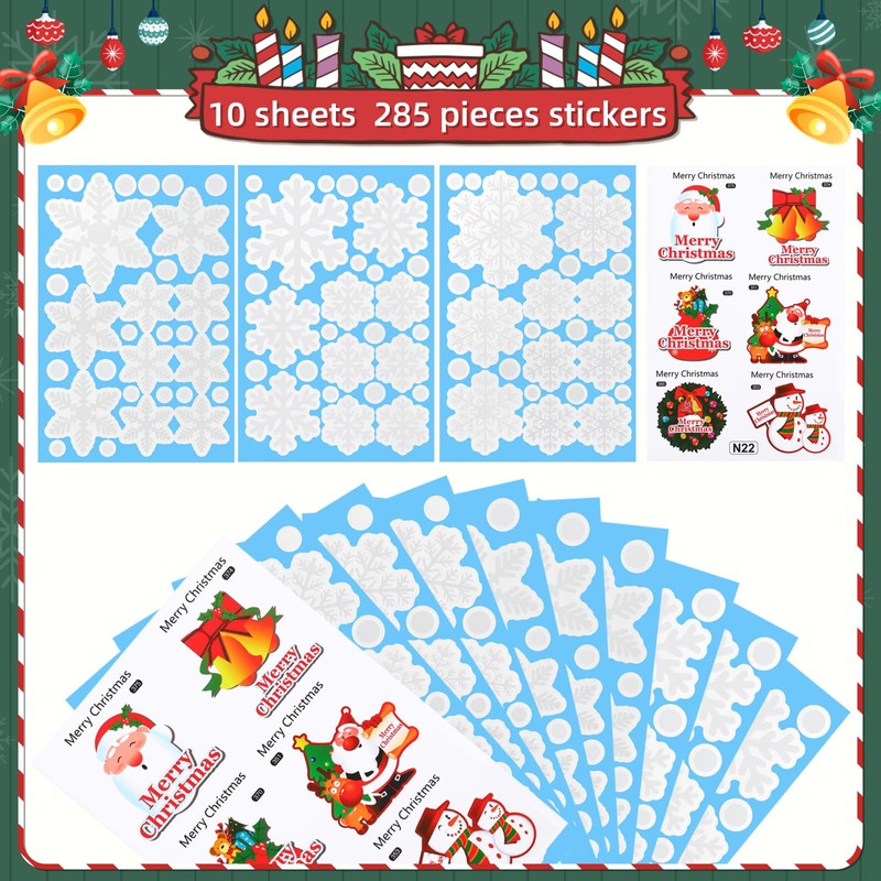Naler 90 Pegatinas Ventana Decorativa Pegatinas Estáticas Copo de Nieve