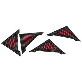 A ABSOPRO Car Door Corner Edge Guards Kit Anti-Scratch Bling Door Edge Door Corner Bumper Protector Sticker Flannel Bling Rhinestone Black Red