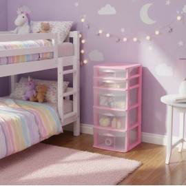 Cajonera De Plástico Italhome Fox 5 Organizador Multiusos Rosa