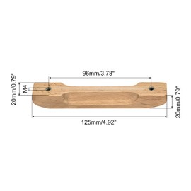 sourcing map 2Pcs Wood Drawer Pulls, 3.78" Hole Distance Solid Wood Pulls 4.92" Total Length for Kitchen Handles, Drawer Knobs, Dresser Pulls