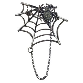 SELOVO Black Crystal Rhinestone Gothic Brooch Pin (black 2)