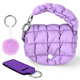 BVYA Two Sizes Quilted Wristlet Bag for Women, Puffer Handbags,Evening Bags,Charm Lipstick Bag