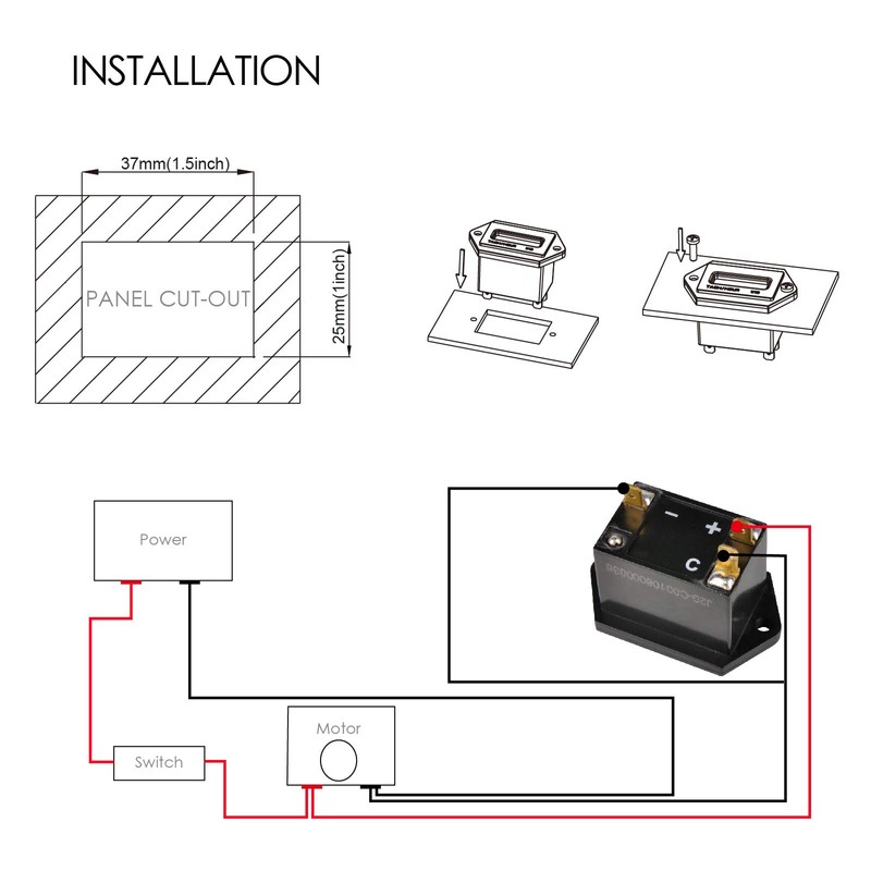 Jayron LCD Digital Hour Meter AC 86V to 230V Resettable