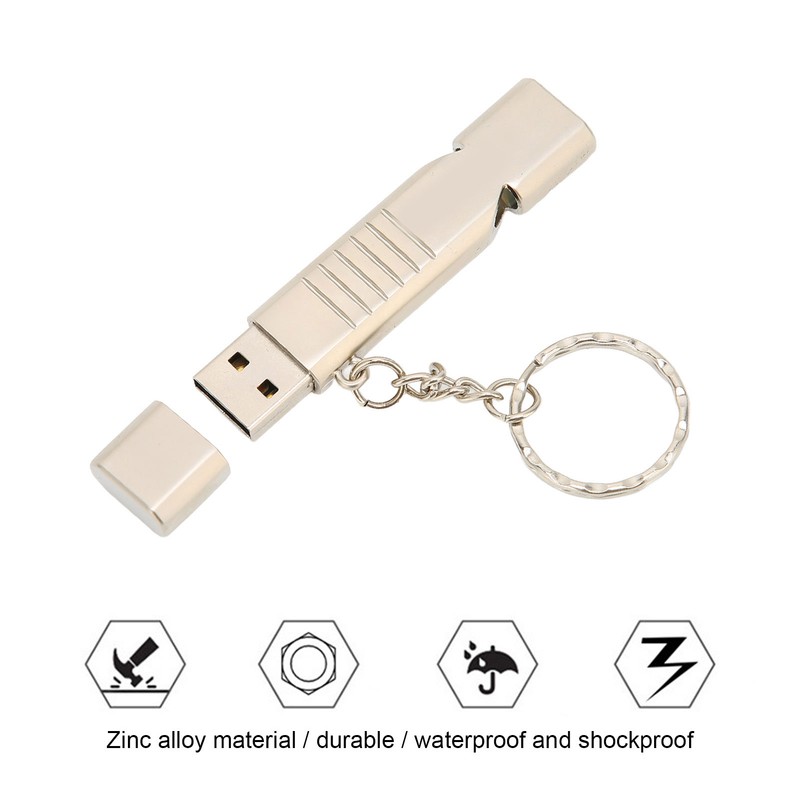 Whistle USB Flash Drives Aluminum Alloy Outdoor Waterproof USB Flash