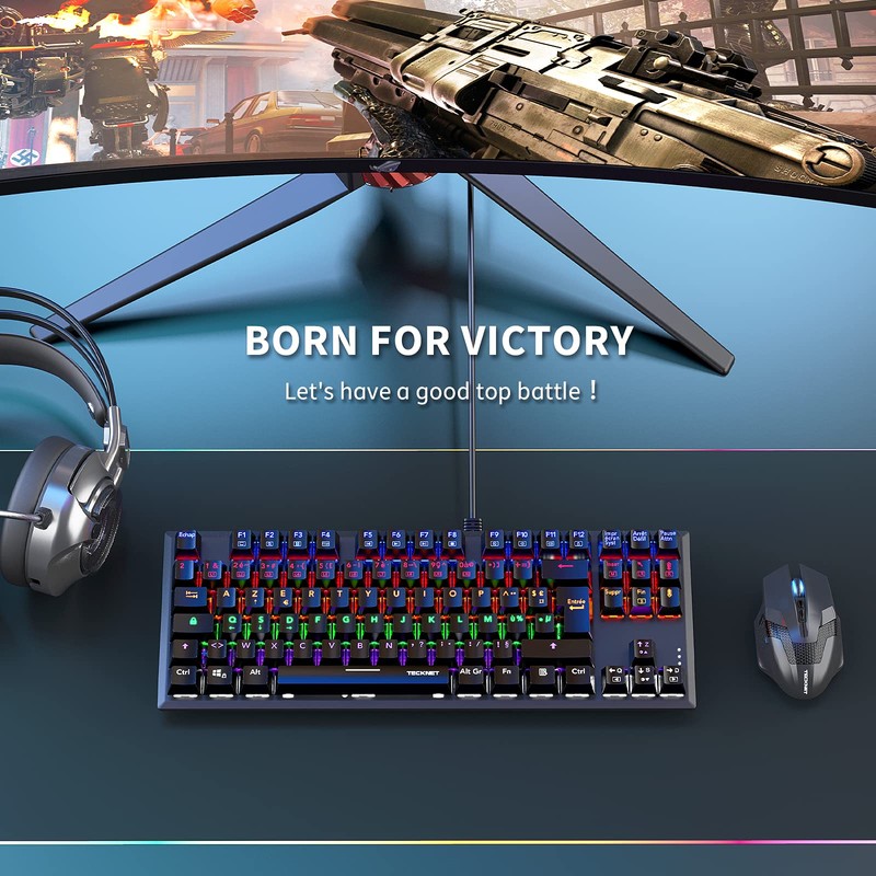 TECKNET Wireless Gaming Mouse 2.4G Optical USB Computer Mice, 8