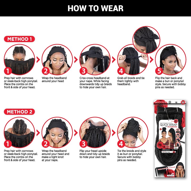 Seduction Quick Wrap with Headband Wig WRAP.BX36W Box Braid Wavy
