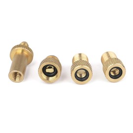 Valve Adapters, Bicycle Air Pump, Bicycle Valve Conversion Adapter, Presta / Schrader / English Conversion, 4 Piece Set (1 x Schrader to Presta / 2 x Presta to English, 1 piece)
