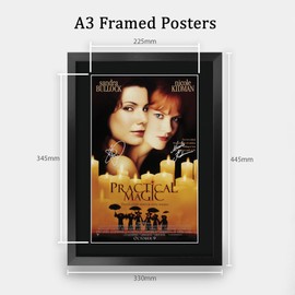 HWC Trading Practical Magic Sandra Bullock, Nicole Kidman Gifts Printed Poster Signed Autograph Picture for Movie Memorabilia Fans - A3 Framed