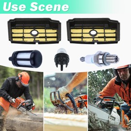 1137 120 1604 Air Filter Tune Up Kit for Stihl MS193T MS193TC MS194T MS 193T 194T Chainsaw, MS193T MS194T Air Filter with Fuel Filter Spark Plug Primer Bulb Maintenance Kit Replace 11371201604