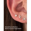 UNIQA Jewels - Silver 925 Silver Moon and Star Earrings,