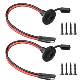 LeTaoXing 10AWG SAE Connector Power Socket Sidewall Port Weatherproof Quick Connector Solar Panel Flush Mount SAE Plug Adapter for Solar Generator Battery Charger 1Pair(with 8 Screws)