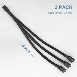 VWEICYY Fan Hub, 1 to 3 Compatible 3PIN/4PIN PC Fans Splitter.PWM Fan Hub for Desktop PC Cooling Fans,Computer DIY,