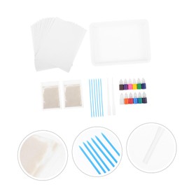 TEHAUX 1set Watercolor Paint Kit Vibrant Colors for Boys and Girls Floating Art Supplies for Kindergarten and Home Use Easy to Carry Bottles Creative Water Marbling Painting