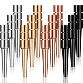 Mudder 12 Pieces Metal Cribbage Board Pegs Fit 1/8 Holes with a Tapered Design Unique Cribbage Traditional Pegs for Family and Friend Traditional Board Game, 4 Colors