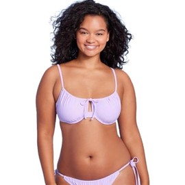 Wild Fable Women's Shirred Underwire Bikini Top - (US, Alpha, Small, Regular, Regular, Light Purple)