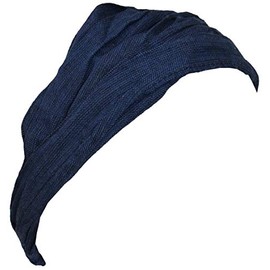 Gheri Plain Plain Navy Cotton Hippie Bandana Elastic Headband
