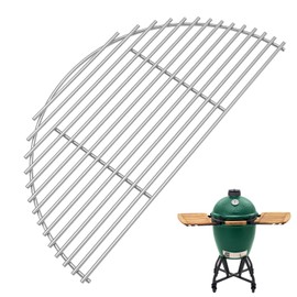 18" Half-Moon Stainless Steel Cooking Grate for Kamado Joe Classic I, II, III, Large Big Green Egg, and Other Round 18-inch Charcoal Grills Accessories, Replacement Parts for Kamado Joe KJ-HCG