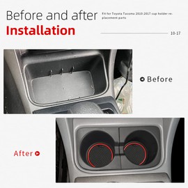 AOTEMILK Console Cup Holder Inserts Replacement for Toyota Tacoma 2005 to 2017 TPE Drink Bottle Hold Replace 66991-04012,66992-04012