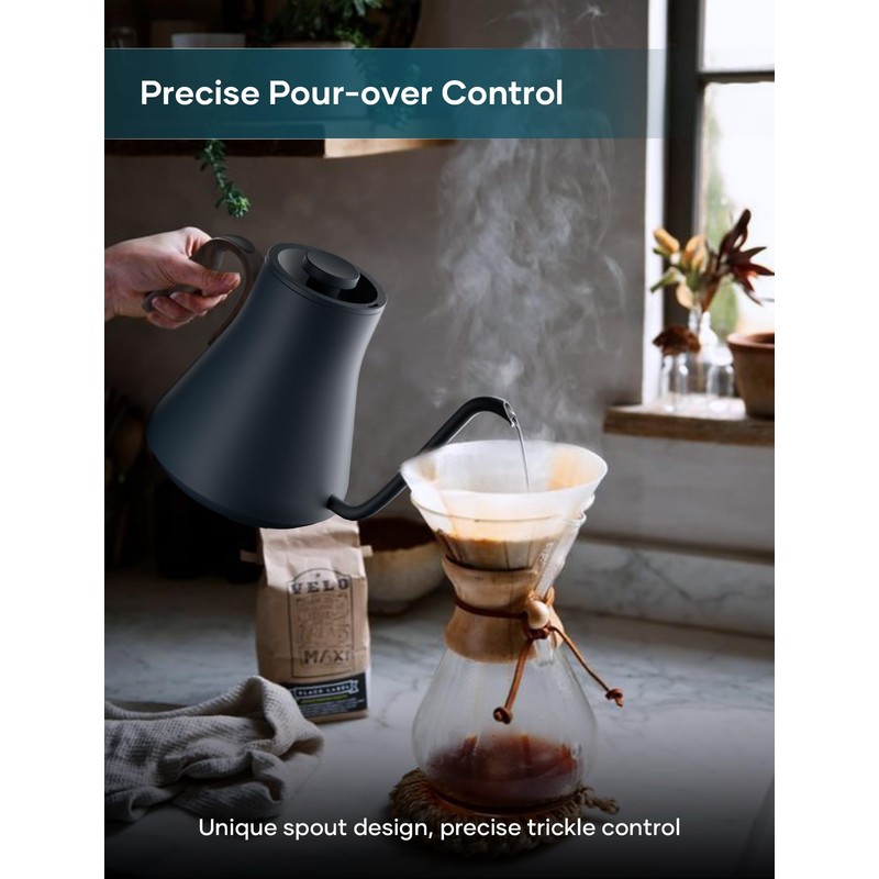 Electric Kettles, INTASTING Gooseneck Electric Kettle, ±1℉ Temperature Control, Stainless