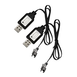7.4V SM-3PIN RC Car Charger for Li-Ion Battery | Fast Charging & Overcharge Protection | Compatible with Remote Control Toys Battery, Universal Charger for 2S 7.4V LiPo/Li-Ion Batteries (2Pack)