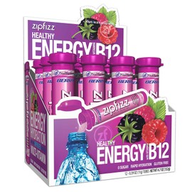 Zipfizz Daily Energy Drink Powder, Berry, 12 Pack | 3-in-1 Sustained Energy, Rapid Hydration, and Essential Vitamins | Sugar-Free | Electrolyte Powder | Contains Vitamin B-12 & Antioxidants