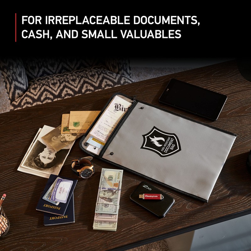 SentrySafe Fire and Water Resistant Portable Bag with Zipper for