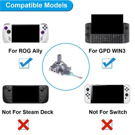 ZHUROUPU Joystick Thumb Stick Replacement 3D Analog Rod RKJX21224001 for ASUS ROG Ally RC71L Console for GPD WIN3 Handheld Windows 10 Game Console Laptop with Thumbstick Cover and Repair Tool