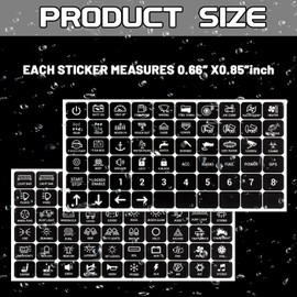 QQWD 120PCS Switch Panel Sticker for 6/8 Gang Light Switch Label Decal Kit Universal Waterproof DIY Text Decals for Car, Boat, RV, Truck Dashboard Switches Control Labels