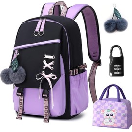 Xdalula School Backpack for Girls - Bookbag for Girls School Backpacks with Lunch Bag and Combination Lock, School Bags Elementary School Backpacks