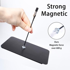 Keboyoe Pack of 24 Third Hand Soldering with Magnetic Base, Flexible Soldering Aid, Crocodile Clip, 15 cm, Magnetic Alligator Clips with 2 Brushes and 2 Iron Box Base for Soldering Aid, Board Holder