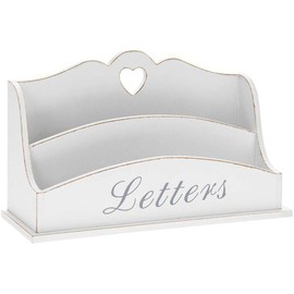Leonardo White Wooden Letter Rack