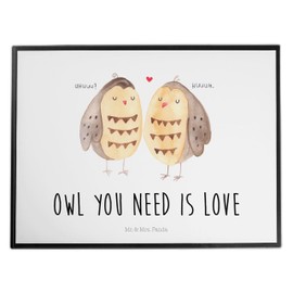 Mr. & Mrs. Panda Desk Mat Owl Love - Gift, Desk Mat, Office Supplies, Owls, Desk Mat