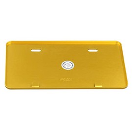 POSH 500191-04-10 Motorcycle Aluminum License Plate, Large, For 4.5 fl oz (126 cc) or above, Gold