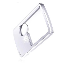 ALLVD Pocket Magnifier with 2 Lens Types (3x and 6x), Case Included, LED Light, Credit Card Size, Portable, Compact & Lightweight Design, Soft Case for Storage