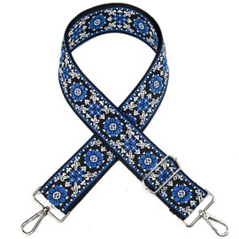 LVYOUME Purse Strap Silver Hardware 2" Wide Replacement Crossbody Straps Adjustable Shoulder Strap Extra Long Bag Strap for Crossbody Handbags