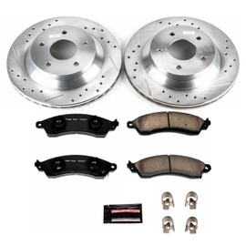 Power Stop K1517 Front Z23 Carbon Fiber Brake Pads with Drilled & Slotted Brake Rotors Kit For Chevrolet Corvette 1988-1995 [Model Specific]