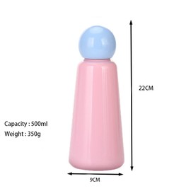 FAFAXOXO 17 oz About 500 ML Stainless Steel Water Bottle - Vacuum Insulated Water Bottle -Hot&cold Drink Metal Water Flask,BPA Free (Blue pink)