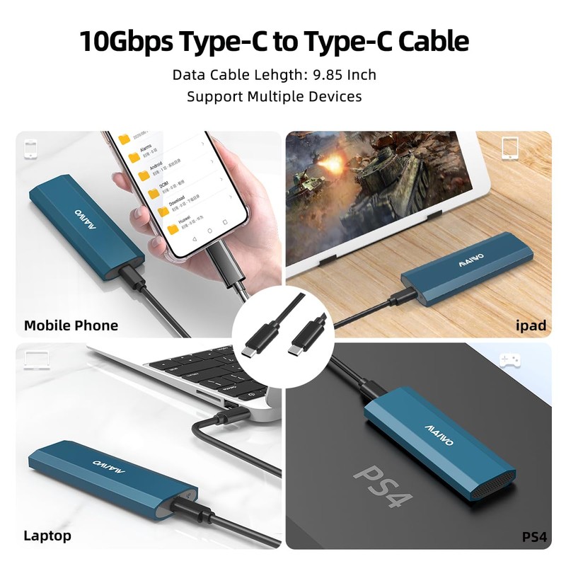 MAIWO Carcasa Cajas de M.2 NVMe SATA Disco Duro, Adaptador
