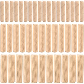 Assorted Wooden Dowel Rods by Smith’s® (90 Pack / M6, M8, M10) | Unfinished, Natural, Organic Grooved Fluted Woodwork Pins | Tapered & Ribbed | FSC Approved | For Craft, DIY, Carpentry